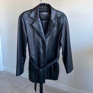 Women’s black leather jacket